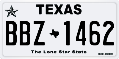 TX license plate BBZ1462