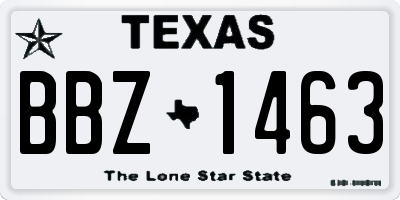 TX license plate BBZ1463