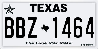 TX license plate BBZ1464