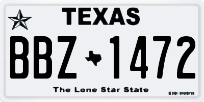 TX license plate BBZ1472