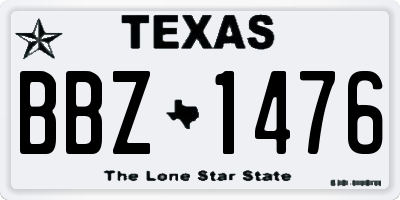 TX license plate BBZ1476
