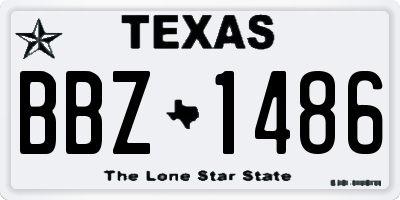 TX license plate BBZ1486