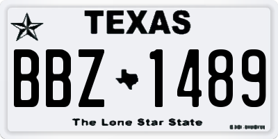 TX license plate BBZ1489