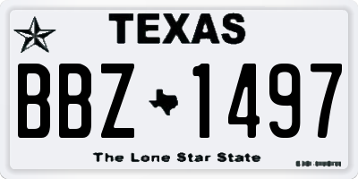 TX license plate BBZ1497