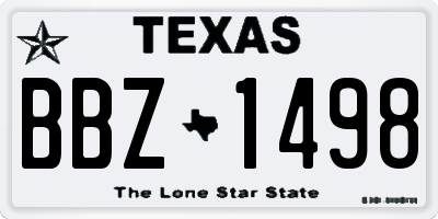 TX license plate BBZ1498