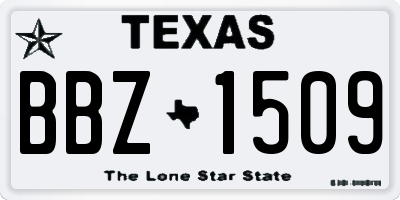 TX license plate BBZ1509