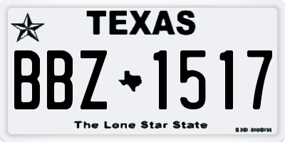 TX license plate BBZ1517