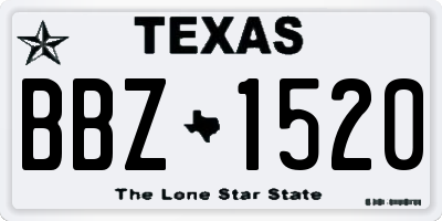 TX license plate BBZ1520