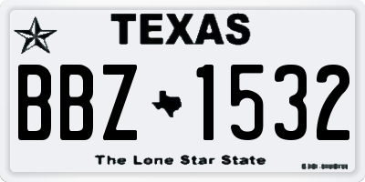 TX license plate BBZ1532