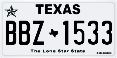 TX license plate BBZ1533