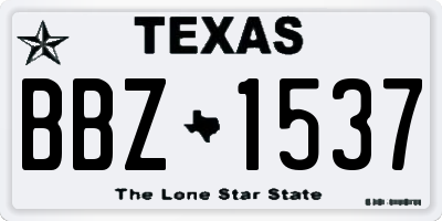 TX license plate BBZ1537