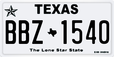 TX license plate BBZ1540