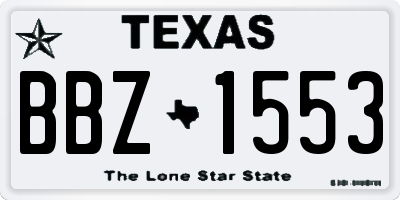 TX license plate BBZ1553