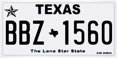 TX license plate BBZ1560