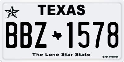 TX license plate BBZ1578