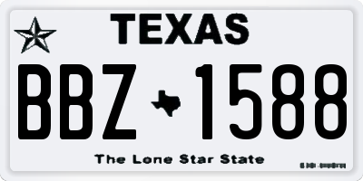 TX license plate BBZ1588