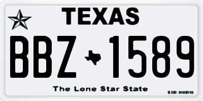 TX license plate BBZ1589