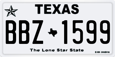 TX license plate BBZ1599