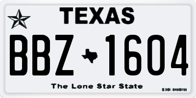 TX license plate BBZ1604