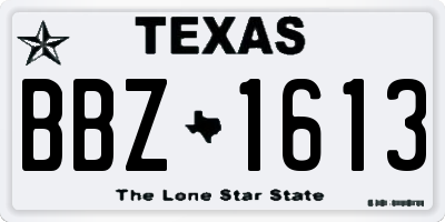 TX license plate BBZ1613