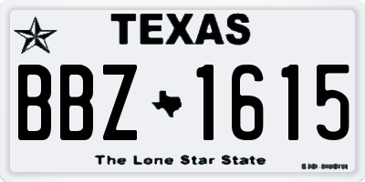 TX license plate BBZ1615