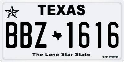 TX license plate BBZ1616