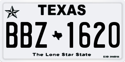 TX license plate BBZ1620