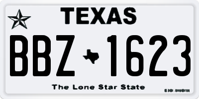 TX license plate BBZ1623