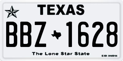 TX license plate BBZ1628