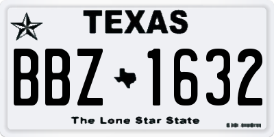 TX license plate BBZ1632