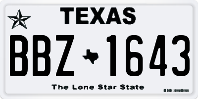 TX license plate BBZ1643