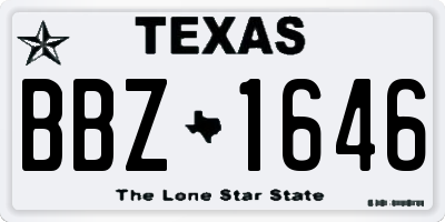 TX license plate BBZ1646