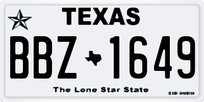 TX license plate BBZ1649