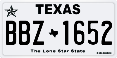TX license plate BBZ1652
