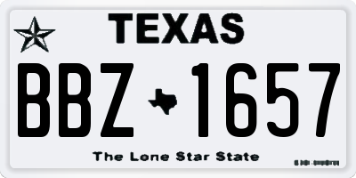 TX license plate BBZ1657