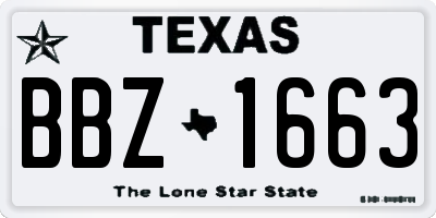 TX license plate BBZ1663