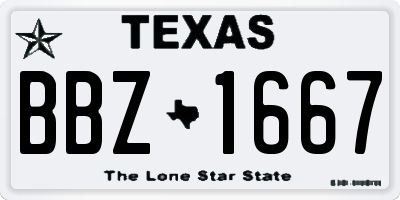 TX license plate BBZ1667