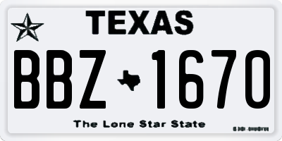 TX license plate BBZ1670