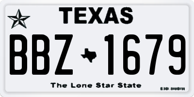 TX license plate BBZ1679