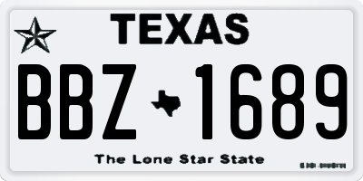 TX license plate BBZ1689