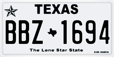 TX license plate BBZ1694