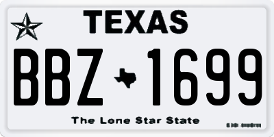 TX license plate BBZ1699