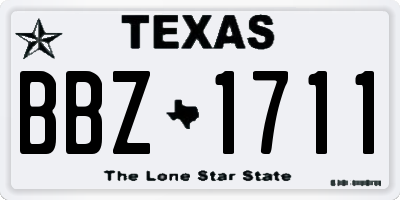 TX license plate BBZ1711