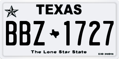 TX license plate BBZ1727
