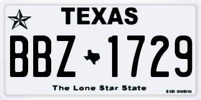 TX license plate BBZ1729