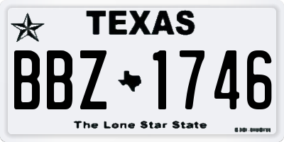 TX license plate BBZ1746