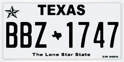 TX license plate BBZ1747