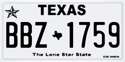 TX license plate BBZ1759