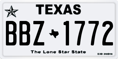 TX license plate BBZ1772