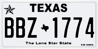 TX license plate BBZ1774